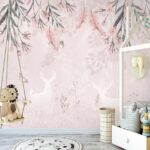 Wall murals White deer with antlers