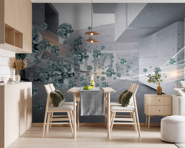 Large diamond cluster in a room Wall murals Large diamond cluster in a room