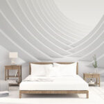 Wall murals White structure with curved lines