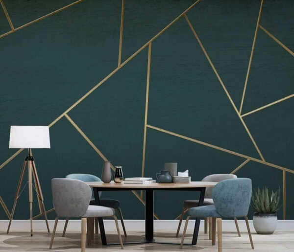 Geometric lines on dark textured background Wall murals Geometric lines on dark textured background