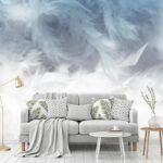 Wall murals White feathers on a surface