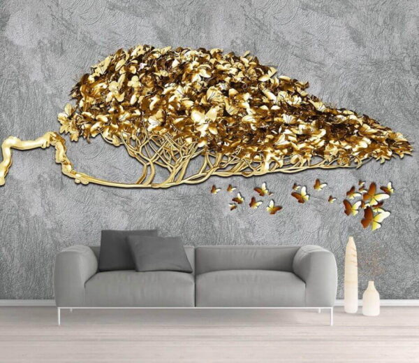 Tree with butterflies flying out of it Wall murals Tree with butterflies flying out of it