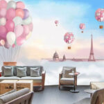 Wall murals Bunch of balloons in the sky