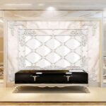 Wall murals White frame with white buttons and dots