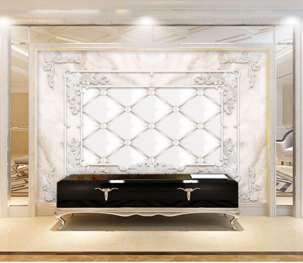 White frame with white buttons and dots Wall murals White frame with white buttons and dots