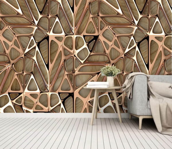 Intricate patterns in metallic hues Wall murals Intricate patterns in metallic hues