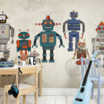 Wall murals Cartoon of a robot
