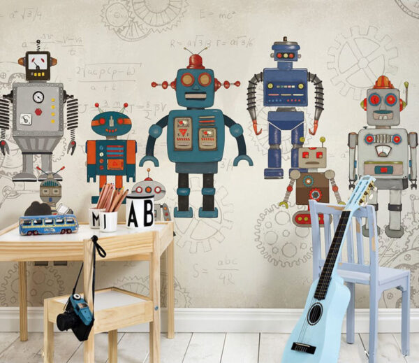 Cartoon of a robot Wall murals Cartoon of a robot