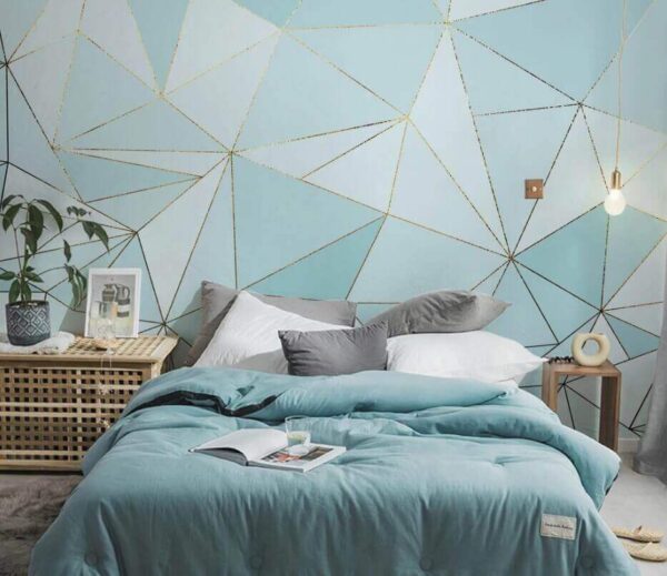 Blue and white triangle pattern Wall murals Blue and white triangle pattern
