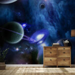 Wall murals Planet in space with stars