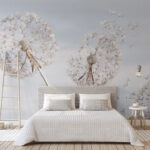 Wall murals Giant dandelions sway in breeze
