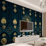Wall murals Elegant patterns on dark surface.