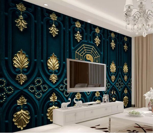 Elegant patterns on dark surface Wall murals Elegant patterns on dark surface