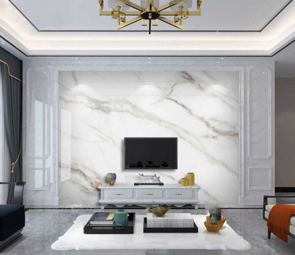 White marble with gray veins Wall murals White marble with gray veins