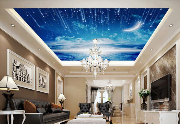 Moon and stars in the sky Wall murals Moon and stars in the sky