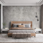 Wall murals Textured stone wall with abstract design.