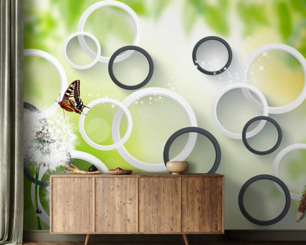 Wall murals Butterfly on a dandelion flower (SKU: u42442) Wall murals Wall murals Butterfly on a dandelion flower (SKU: u42442)