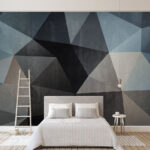 Wall murals Black and grey triangle pattern