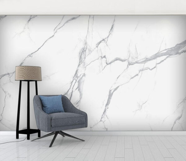 White marble with gray veins Wall murals White marble with gray veins