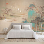 Wall murals Red circle on a white surface