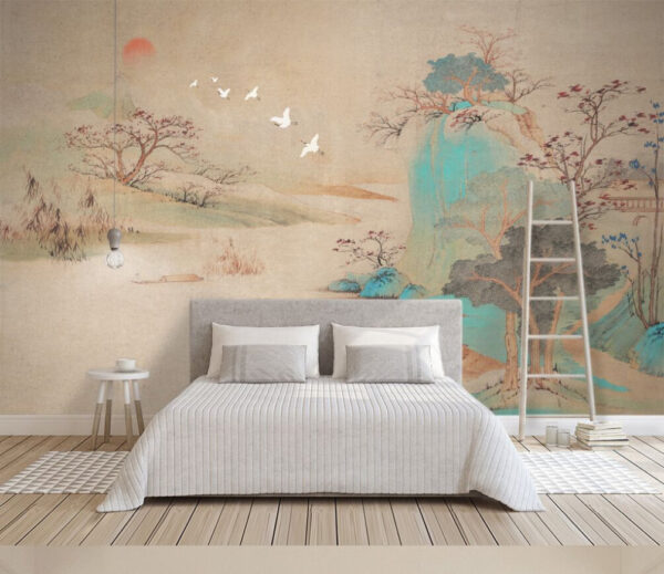 Red circle on a white surface Wall murals Red circle on a white surface