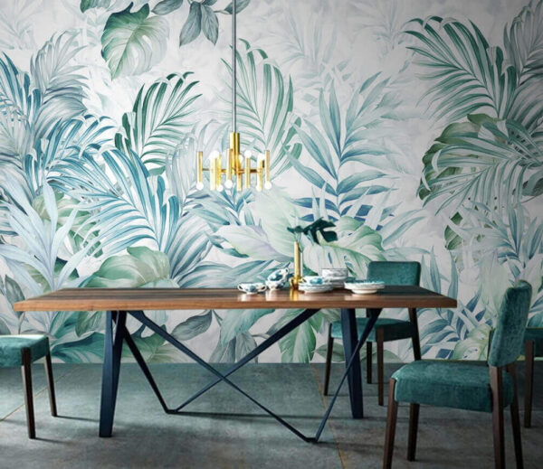 Lush tropical leaves pattern design Wall murals Lush tropical leaves pattern design