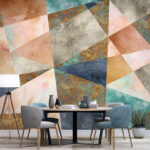 Wall murals Geometric pattern with textured colors.