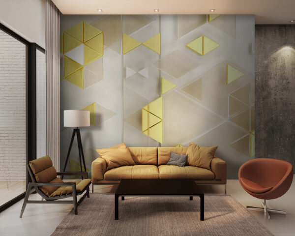 Textured geometric shapes in soft tones Wall murals Textured geometric shapes in soft tones