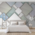 Wall murals White square on a colorful background