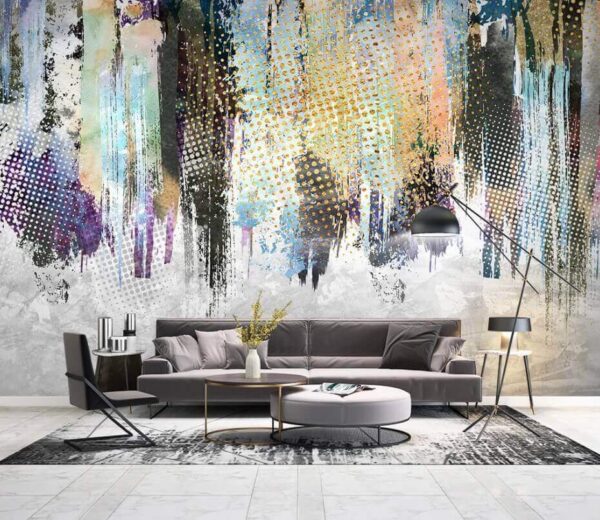 Lively splashes of color and texture Wall murals Lively splashes of color and texture
