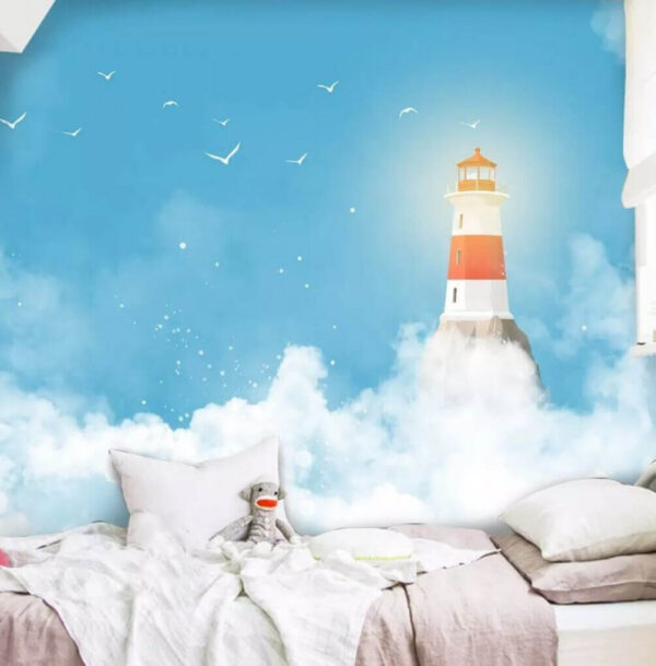 Lighthouse in the clouds Wall murals Lighthouse in the clouds