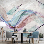 Wall murals Colorful feathers on a white surface