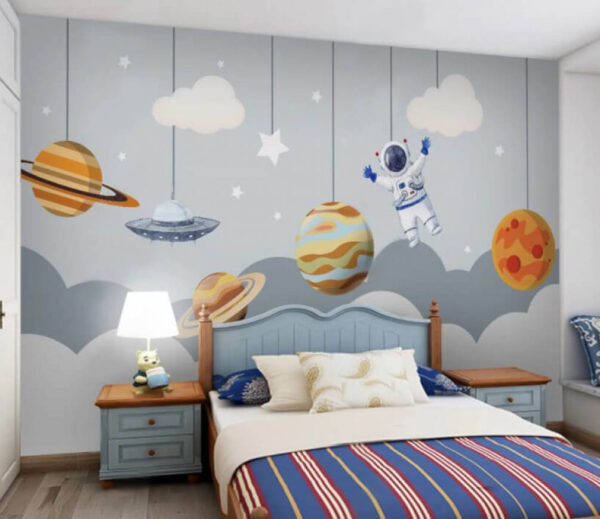 Planet with rings around it Wall murals Planet with rings around it