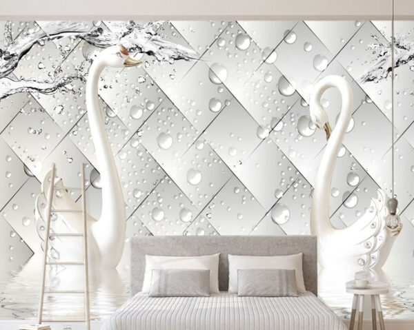 Wall murals White swans in water (SKU: u37125) Wall murals Wall murals White swans in water (SKU: u37125)
