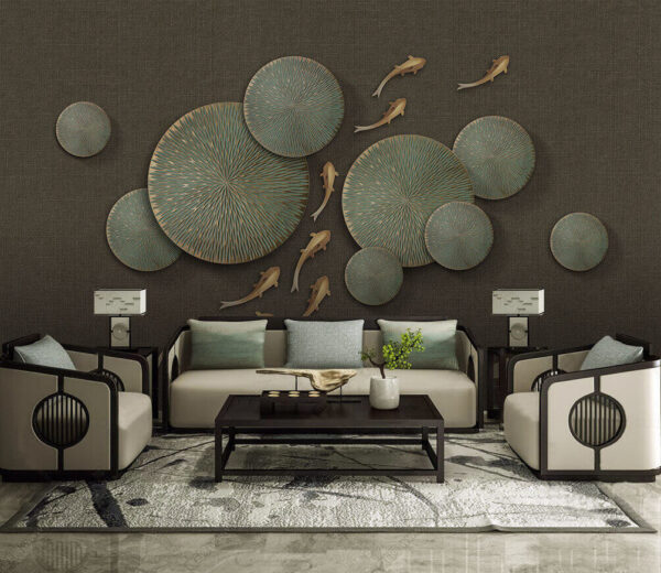 Smooth circles with graceful swimmers Wall murals Smooth circles with graceful swimmers