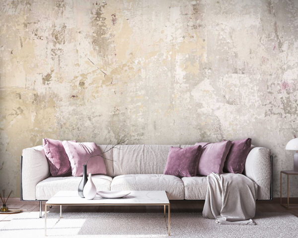White wall with scratches and cracks Wall murals White wall with scratches and cracks