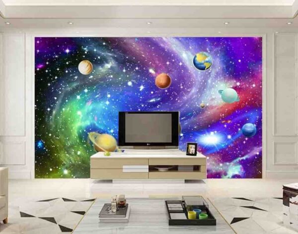 Planets in the sky with stars Wall murals Planets in the sky with stars