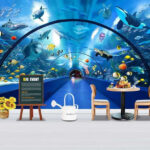 Wall murals Dolphin swimming in the water