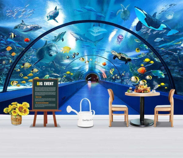 Dolphin swimming in the water Wall murals Dolphin swimming in the water