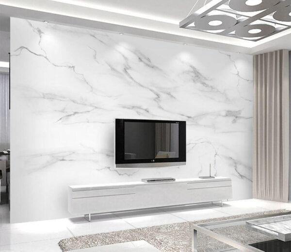 White marble surface with black veins Wall murals White marble surface with black veins
