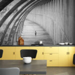 Wall murals Person running in a tunnel