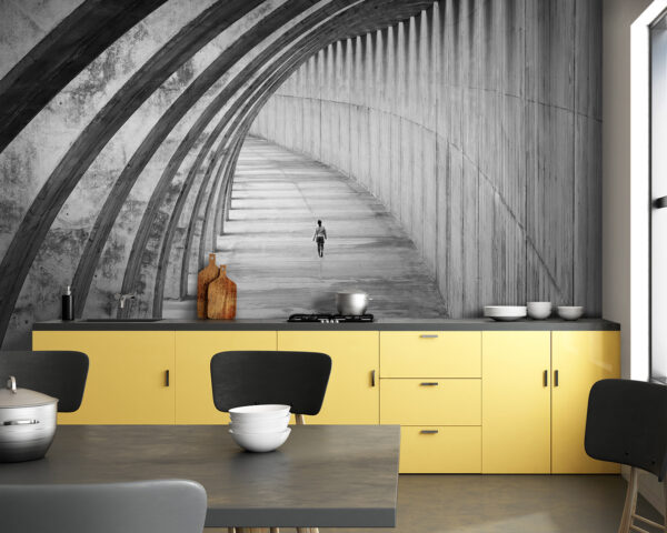 Person running in a tunnel Wall murals Person running in a tunnel