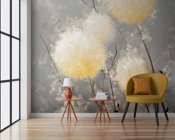 Fluffy dandelions in soft light Wall murals Fluffy dandelions in soft light