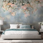 Wall murals Painting of flowers and leaves