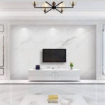 Wall murals White marble surface with black veins
