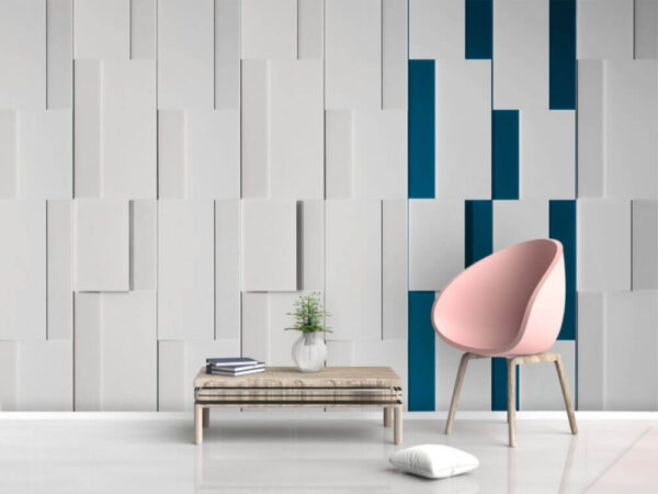 Wall murals White rectangular object with blue lines (SKU: u33027) Wall murals Wall murals White rectangular object with blue lines (SKU: u33027)