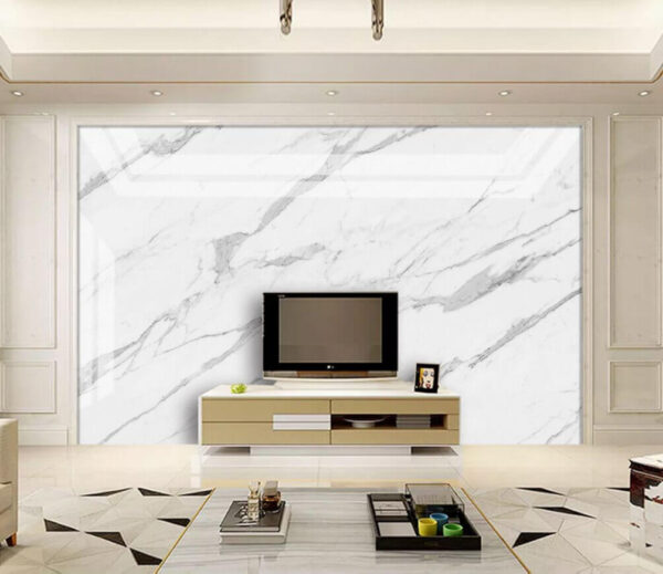 White marble with black veins Wall murals White marble with black veins