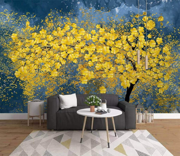 Tree with yellow leaves Wall murals Tree with yellow leaves