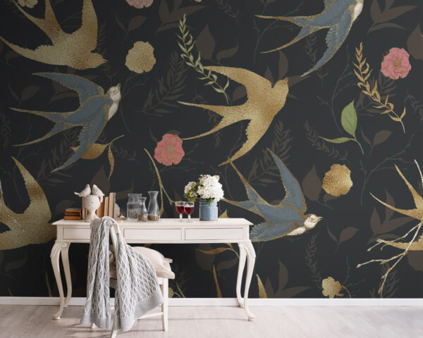 Wall murals Pattern of birds and flowers