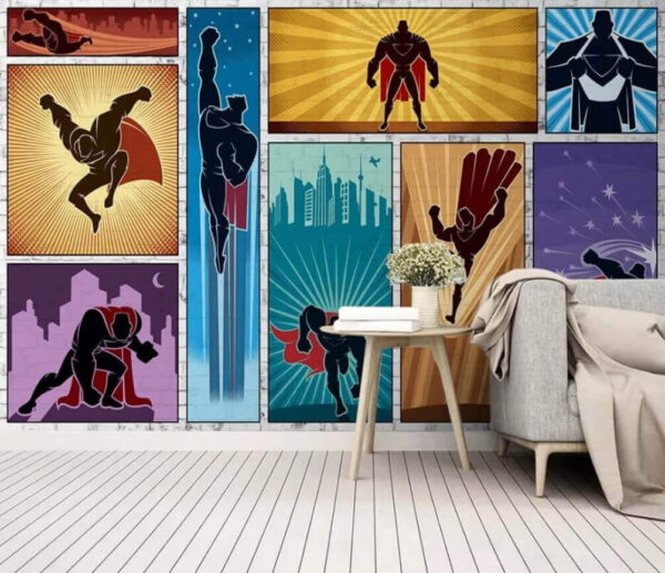 Collection of superhero posters Wall murals Collection of superhero posters